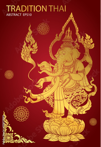 thai tradition buddha hindu vector