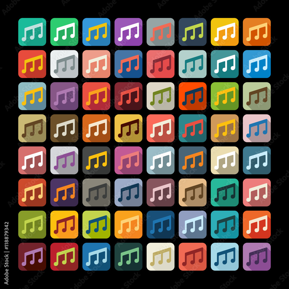 Flat design: musical note Flat design: musical note