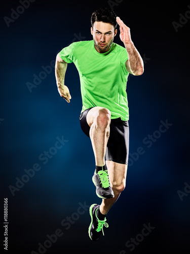 man runner running jogger jogging isolated