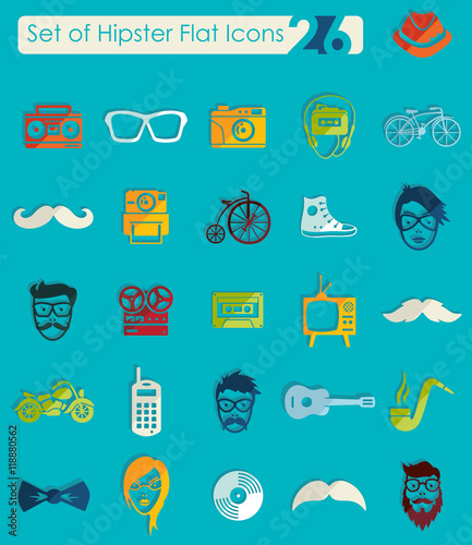 Set of hipster icons