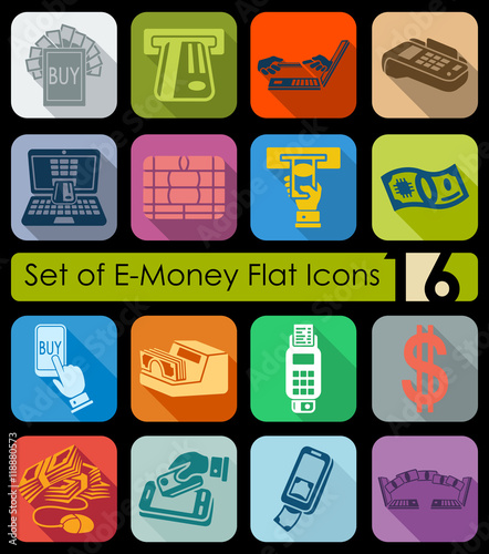 Set of e-money icons