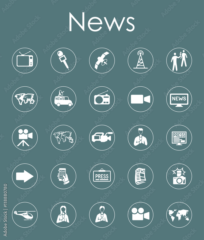Set of news simple icons Set of news simple icons