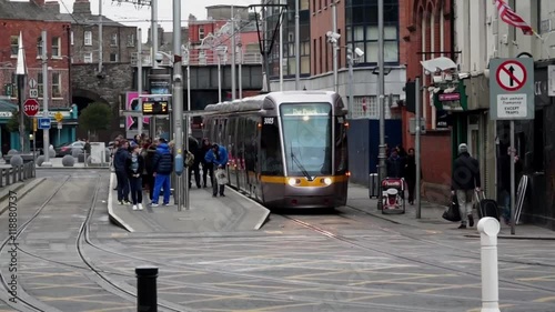 Tram in Dublin Ireland