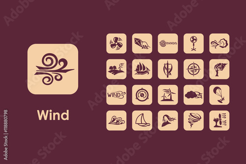 Set of wind simple icons