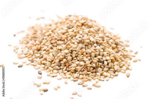 Lots of sesame isolated