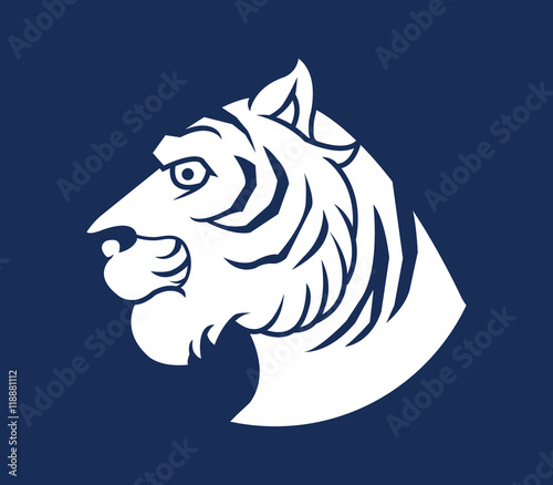 Fototapeta Naklejka Na Ścianę i Meble -  Vector illustration of tiger head silhouette