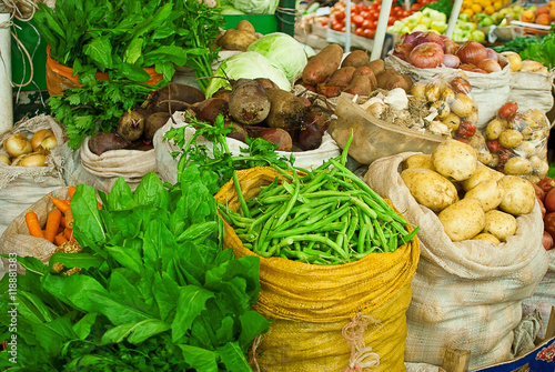 Different vegetables in the market