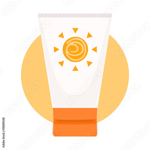 sunscreen cream isolated  white vector illustration