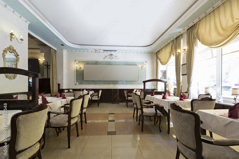 Fototapeta premium Interior of a restaurant in luxury villa
