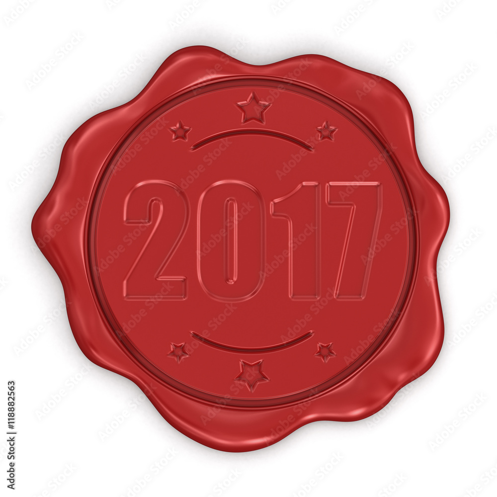Wax Stamp 2017. Image with clipping path Wax Stamp 2017. Image with clipping path