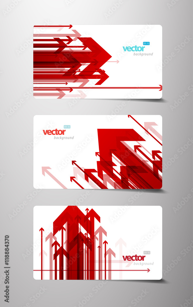 Set of gift cards with arrows.
