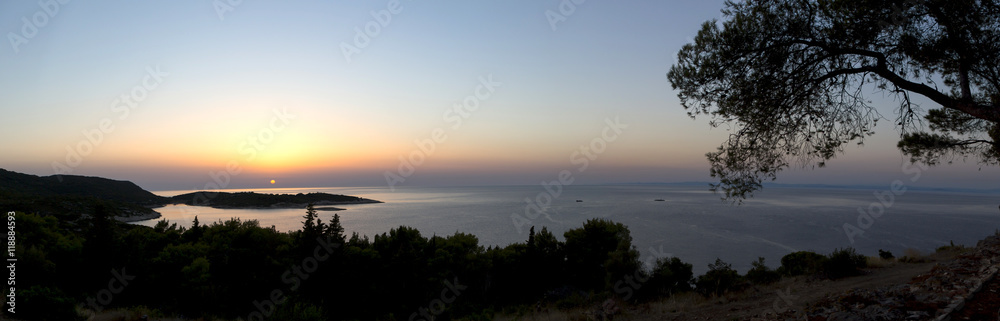sunset on the island vis,croatia