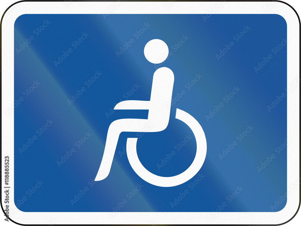 Road sign used in the African country of Botswana - The primary sign applies to vehicles carrying disabled passengers
