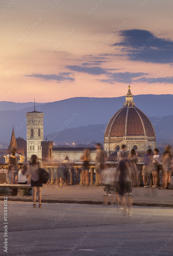 Obraz premium Tiscana,Firenze,la cattedrale di Santa Maria del Fiore,la cupola del Brunelleschi.