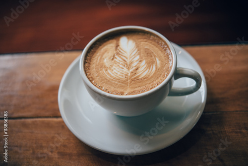 coffee latte art in coffee shop