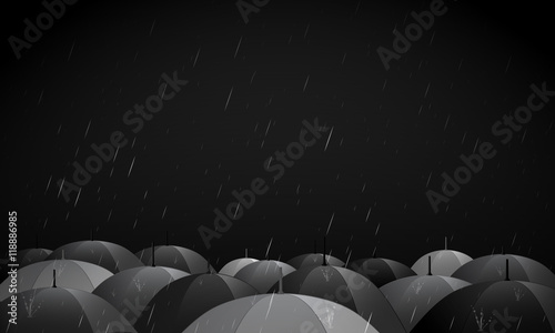 Abstract background is representing the umbrellas in the rain.Ve