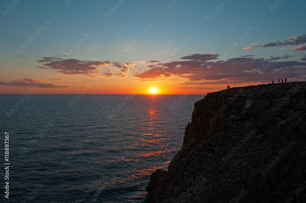Fomentera, Isole Baleari: il tramonto a Cap de Barbaria, l’estrema punta sud dell’isola, il 5 settembre 2010