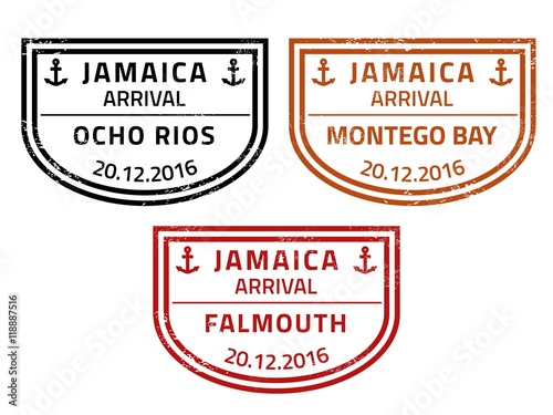 Jamaica travel stamps vector