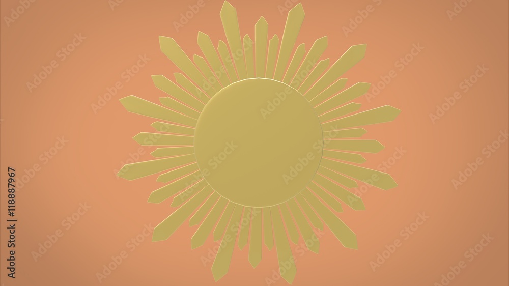 3d illustration of decorative mirror. peach background isolated. icon for game web. 3d illustration of decorative mirror. peach background isolated. icon for game web.