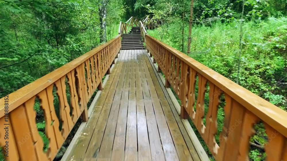 Walk Up via Wooden Stairs with Railing Walk Up via Wooden Stairs with Railing