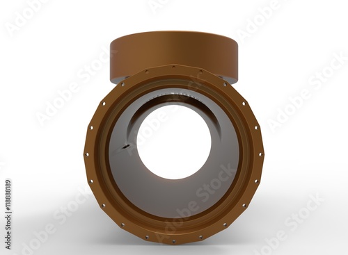 3d illustration of pipe. white background isolated. icon for game web. 