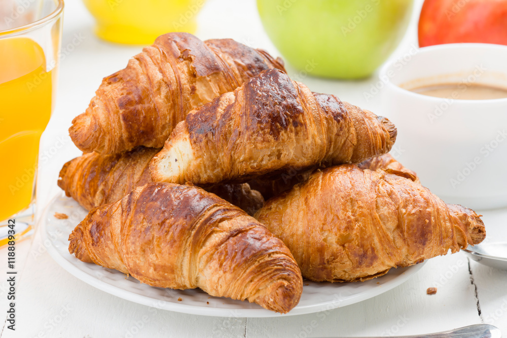pile of croissant on plate pile of croissant on plate