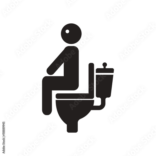 flat icon in black and white style people diarrhea