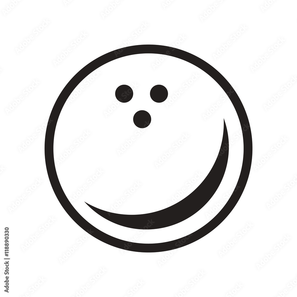 Fototapeta premium flat icon in black and white style bowling ball