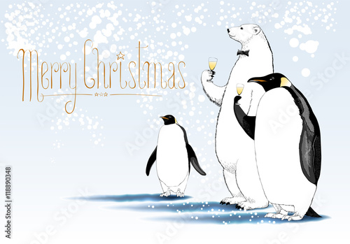 Merry Christmas vector greeting card