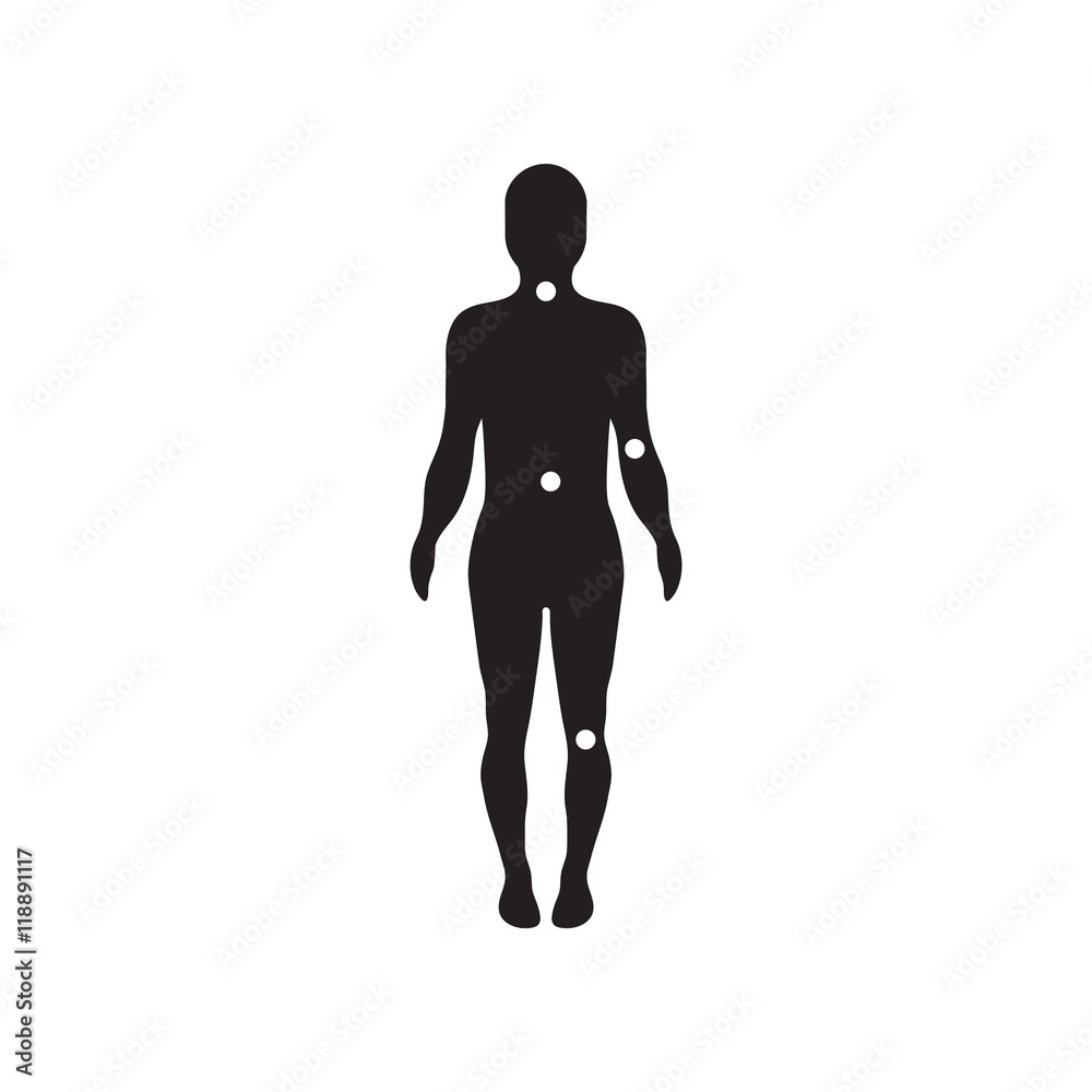 flat icon in black and white style body osteoarthritis