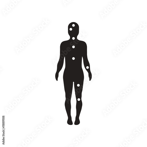 flat icon in black and white style Ebola symptoms pain