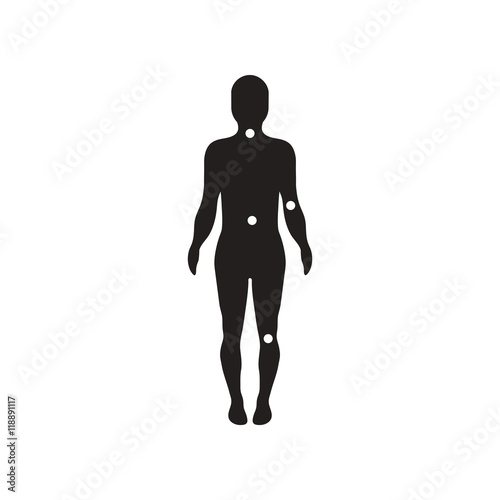 flat icon in black and white style body osteoarthritis