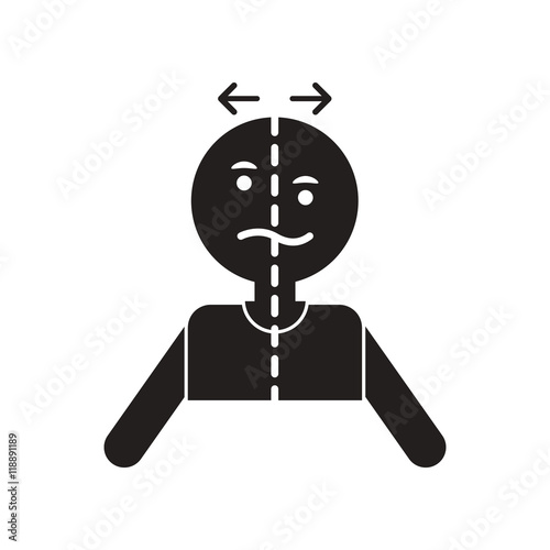 flat icon in black and white style attack stroke face 
