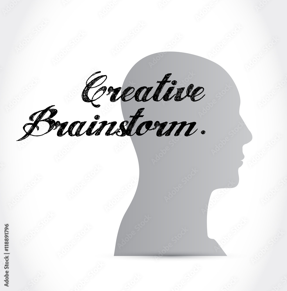 Creative Brainstorm thinking brain sign concept