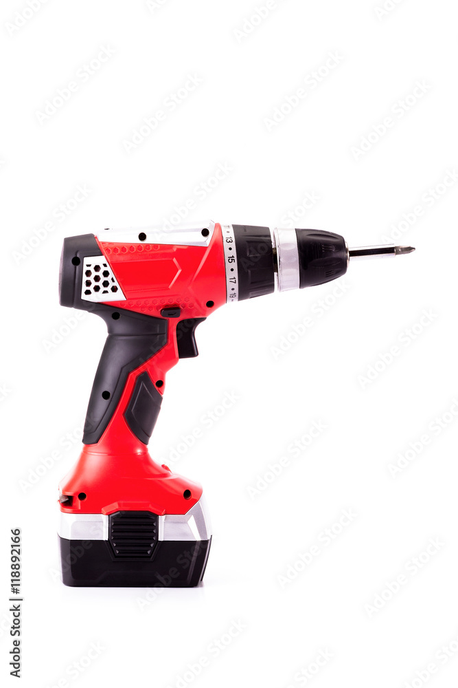 cordless drill on a white background
