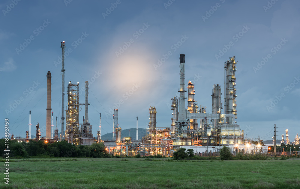 Oil refinery plant tower