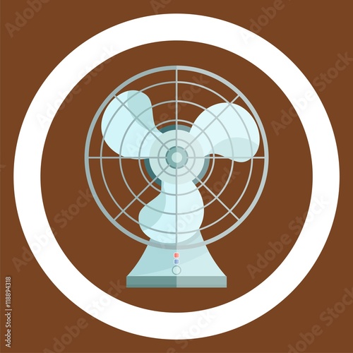 Fan icon illustration, flat icon fan or ventilator