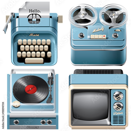 Vintage devices icons