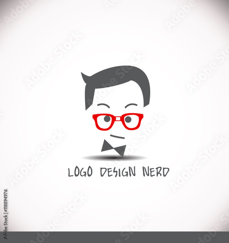 Creative logo design idea nerd