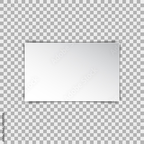 White blank poster mockup, sheet of paper on isolated background. Vector illustration