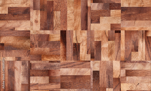 Wooden background, squares abstract pattern