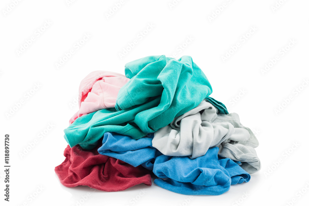 pile of dirty laundry Isolated on white. pile of dirty laundry Isolated on white.