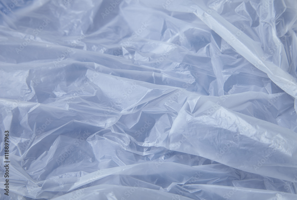 Obraz A full page of white carrier bag texture on a blue background
