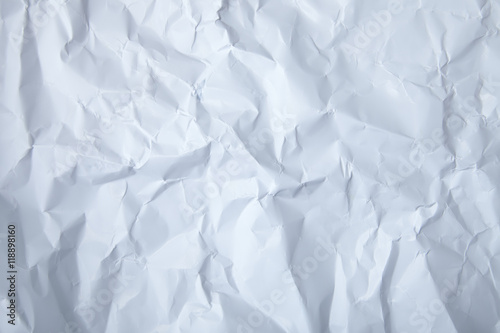 A full page of scrunched up plain white paper texture