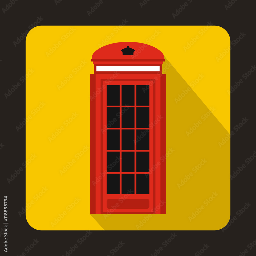 London double decker red bus icon in flat style on a yellow background London double decker red bus icon in flat style on a yellow background