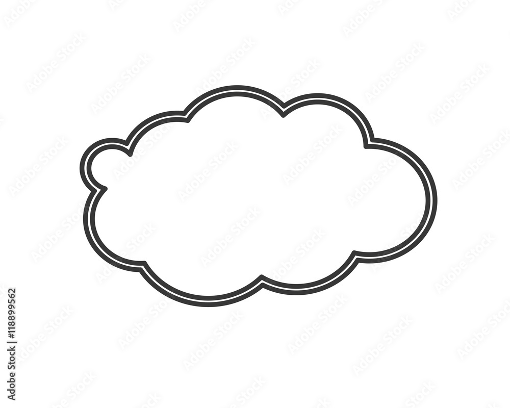 flat design single cloud shape icon vector illustration flat design single cloud shape icon vector illustration