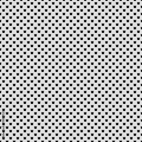 White abstract technology background with seamless square perforated speaker grill texture for web, user interfaces, UI, applications, apps, business presentations and prints. Vector illustration.