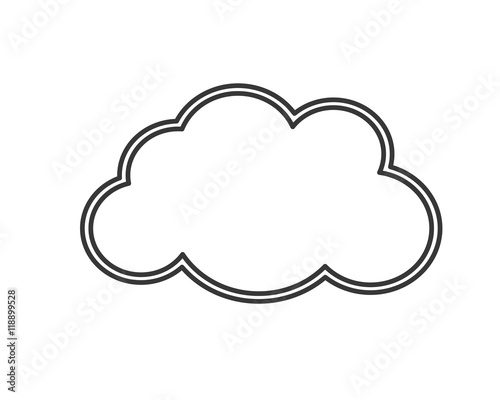 flat design single cloud shape icon vector illustration