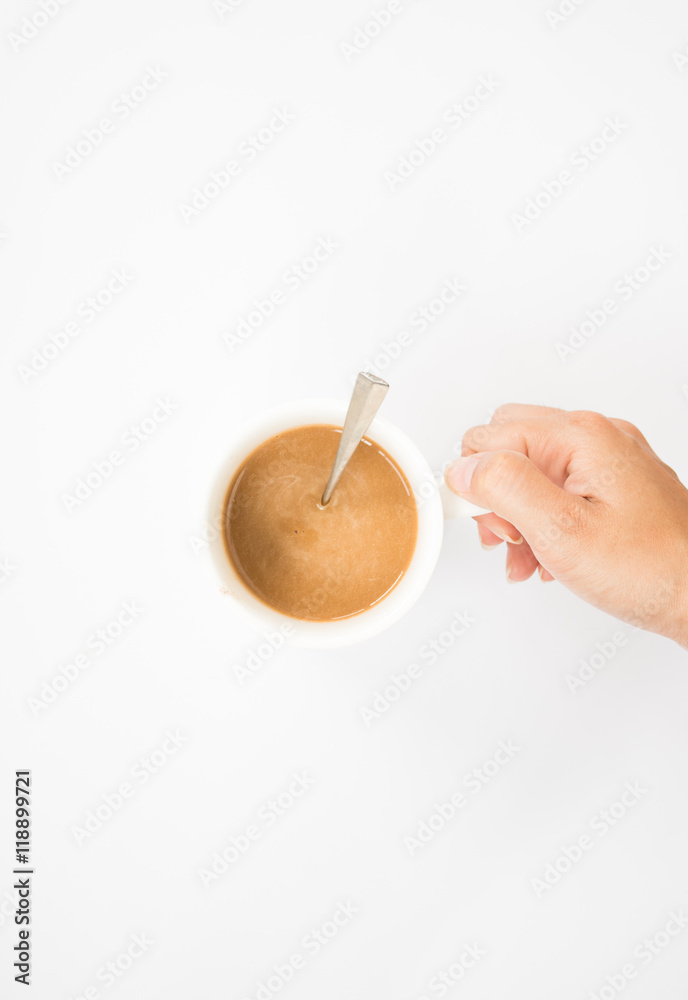 Hand holding a mug isolated Hand holding a mug isolated