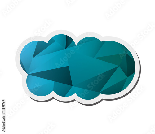 flat design abstract single cloud shape icon vector illustration